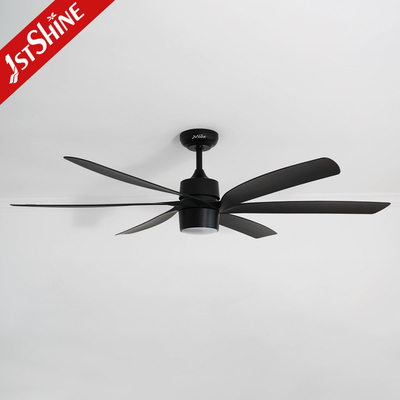 Larger 6 Abs Blades Modern Ceiling Fan Led Light Black High Air Volume 65 Inches
