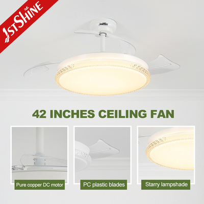 Acrylic Blades Invisible Ceiling Fan With Light / DC Motor Energy Saving