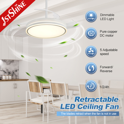 3 Color Folded LED Ceiling Fan Remote Smart Control Chandelier Ceiling Fans With Lights
