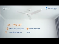 Ventilatore da soffitto impermeabile con il ventilatore da soffitto principale bianco di CC delle pale di plastica leggere del motore 3