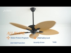 Ventilatore da soffitto tropicale di stile 56 pollici di CC del motore 5 di ventilatore da soffitto delle pale con telecomando