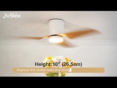 Ventilatore di soffitto in plastica con motore a lampada DC a lame di legno