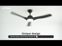 Ventilatore di soffitto di plastica nera con luce Cina Fornitore Moderno motore a corrente continua a bassa tensione