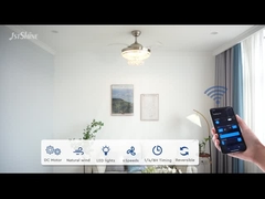 Ventilatore di soffitto a cristallo retrattile con motore a corrente continua di lusso leggero