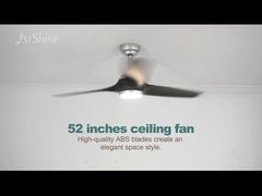 Ventilatore da soffitto da 52 pollici con luce e telecomando, lamina ad abdominali moderna per interni
