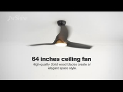 Ventilatore da soffitto in legno massello da 62 pollici con luce a led scure e motore a corrente continua