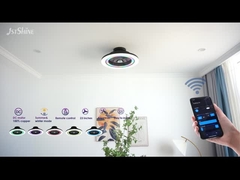 Ventilatore in camera da letto senza lame con luce RGB Smart APP Nero Moderno Piccolo Multicolore