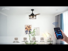 Ventilatore di soffitto da 36 pollici gabbia in acciaio E27*3 lampadina lampada retrattile retro industriale interno