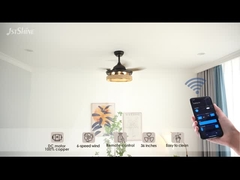 Cage di corda lampada nascosta soffitto ventola luce con motore a controllo remoto DC