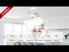 Ventilatore di soffitto retrattile per camera da letto con luce a LED dimmabile a 3 colori