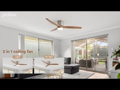 2 IN 1 ventilatore di soffitto con soffitto basso remoto lame di legno massello con luce a LED