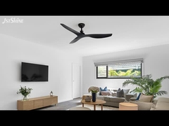 Ventilatore di soffitto nero con 6 velocità di scelta telecomando intelligente senza luce