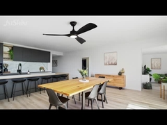 Ventilatore di soffitto 2 in 1 con motore a corrente continua leggero Ventilatore intelligente nero ad alta velocità