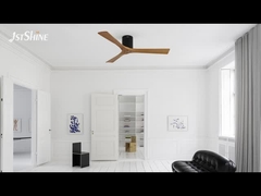 Ventilatore da soffitto decorativo con lama in legno massello finitura nera montaggio a scarico