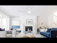 Ventilatore di soffitto bianco/nero con motore a corrente continua a comando remoto a luce attenuabile