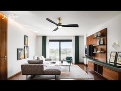 Ventilatore di soffitto a LED moderno da 52 pollici con motore a corrente continua, lame ABS nere