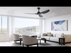 Controllo remoto a ventole di soffitto in nero opaco, di 52 pollici