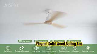 Ventilatore da soffitto moderno in legno massello da 52 pollici per case eleganti