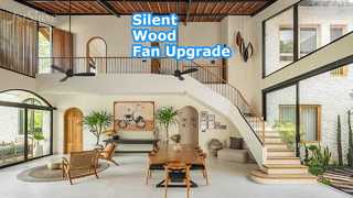 Motore DC silenzioso per ventilatore da soffitto in legno nero da 52 pollici