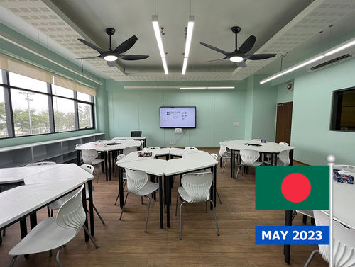 Progetto di ventilatori per soffitti per scuole internazionali