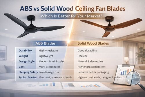 Ultime notizie aziendali su Pale del ventilatore da soffitto in ABS o in legno massiccio: qual è la soluzione migliore per il tuo mercato?