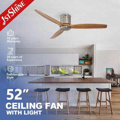 Buon prezzo TUYA App-Controlled 2 IN 1 LED Light Ceiling Fan Low Ceiling Solid Wood Blades con telecomando in linea