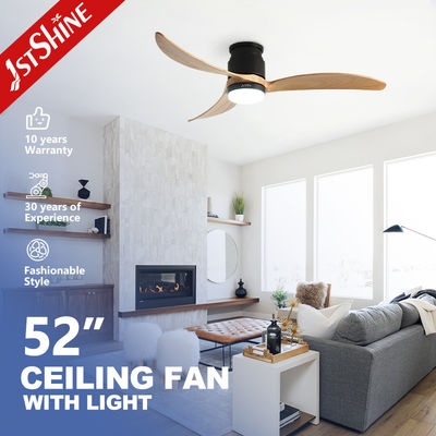 Buon prezzo Ventilatore di soffitto da 52 pollici con luce a LED controllata da TUYA e lame di legno massello in linea