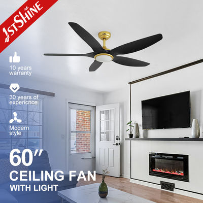 Buon prezzo Villa di lusso Ventilatore di soffitto oro nero con luce a LED 230v 6 velocità in linea