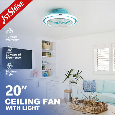Qualità  Blue Modern 220V LED Ceiling Fan With Dimming LED Light And Remote Control Fabbrica
