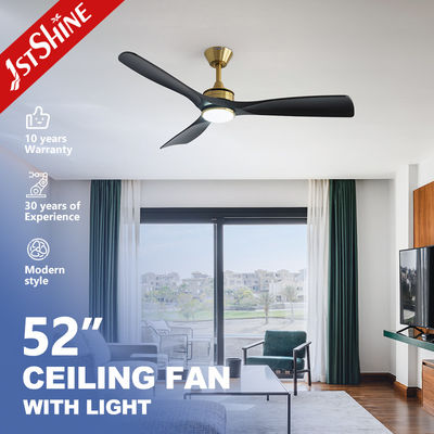 Buon prezzo Ventilatore di soffitto a LED moderno da 52 pollici con motore a corrente continua con lame ABS nere incluse in linea