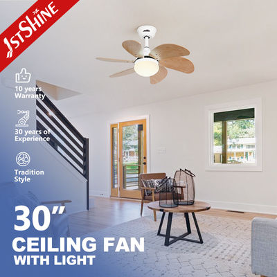 Buon prezzo Decorativo piccolo ventilatore di soffitto a LED Moderno 6 Legno Lama Smart Remote Control in linea