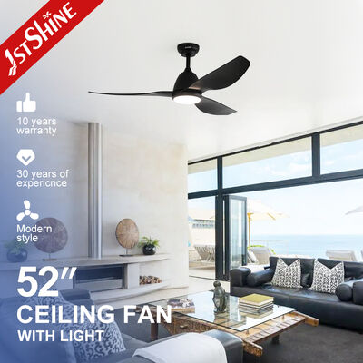 Buon prezzo Ventilatore di soffitto nero moderno da 52 pollici con luce a LED e motore DC silenzioso in linea