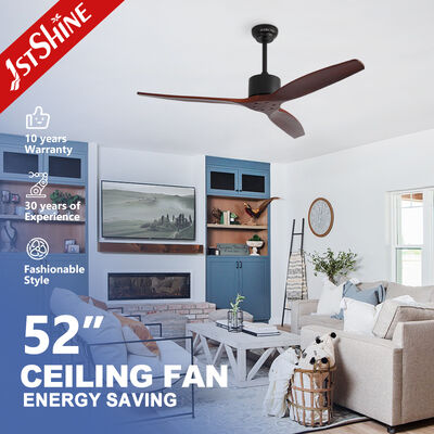 Buon prezzo Ventilatore di soffitto in legno massello da 52 pollici con motore a corrente continua per un funzionamento silenzioso e un grande flusso d'aria in linea