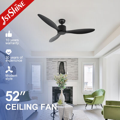 Buon prezzo Ventilatore da soffitto nero da 52 pollici con motore silenzioso a corrente continua e 3 lame ABS per un design minimalista moderno In linea