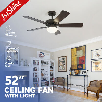 Buon prezzo Ventilatore da soffitto moderno da 52 pollici con luce, motore DC e telecomando a 6 velocità In linea