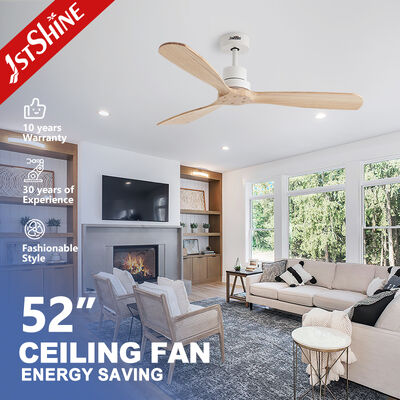 Buon prezzo Ventilatore di soffitto in legno massello da 52 pollici con motore a corrente continua e lame in legno massello per interni moderni In linea